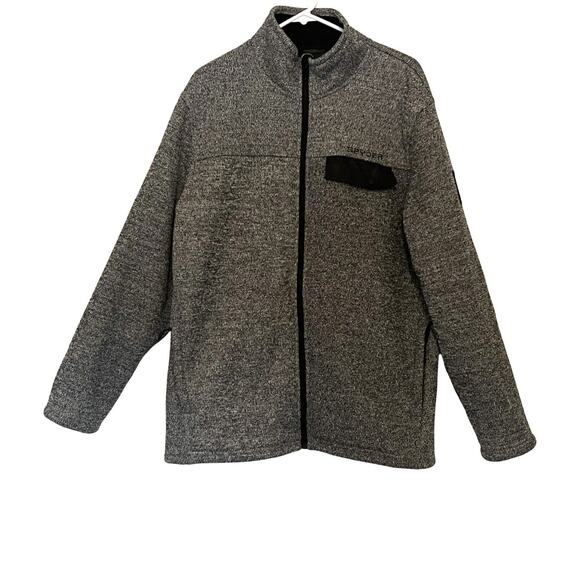 Spyder Mens Jacket Size XL Gray Sherpa Line Full Zip Flannel Pockets Heavy - Picture 1 of 11